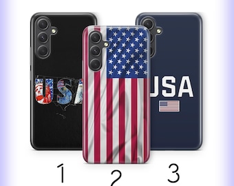 Funda para teléfono H1 con la bandera de EE. UU. para Samsung A14 A15 A16 A17 A25 A26 A34 A35 A36 A37 A54 A55 A56 A57 A72 A73 + Más modelos Bandera de Estados Unidos