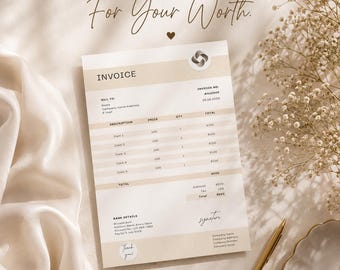 Editable Invoice Template, Invoice Template For Small Business, Canva Invoice Template, Small Business Bookkeeping