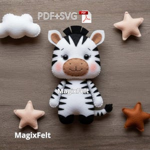 Safari Zebra – Handmade Felt Jungle Nursery Decor & Baby Toy