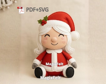 Mrs. Claus Felt Ornament Pattern: DIY Christmas Toy (PDF Pattern)