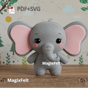 Elephant Ornament Felt Pattern: DIY Animal Toy (PDF Pattern)
