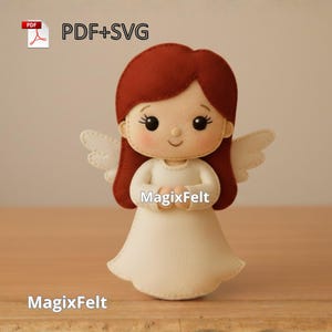 Modello di cucito per bambola in feltro angelo – Ornamento fatto a mano (modello PDF)