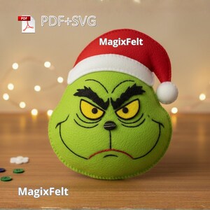 Felt Grinch Pattern – Christmas Plush DIY Template
