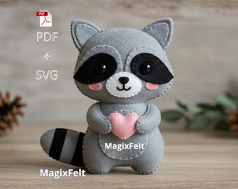 Este patrón en PDF muestra cómo hacer un adorno de mapache.