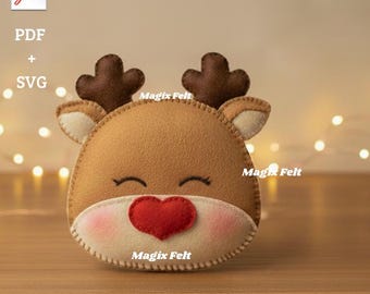 Felt Christmas Reindeer – Decorative Pillow
