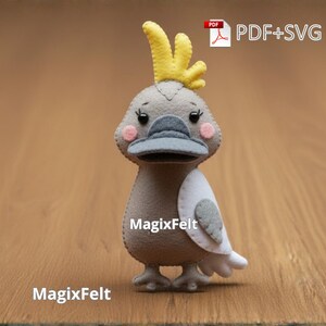 Molde de Feltro de Cacatua – Brinquedo Tropical Artesanal (PDF)