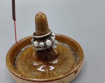 Natural glaze ring holder, earring holder, incense sticks