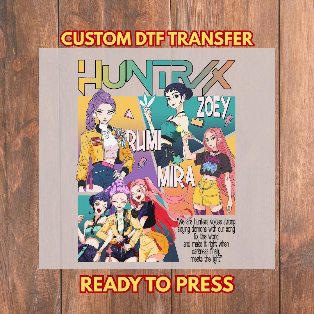 Huntrix Rumi Anime Character Apparel: DTF Empowerment Design - Etsy