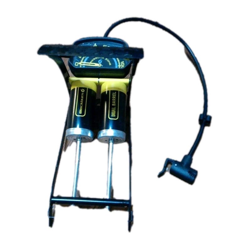Blackburn Bike Dual Barrel Foot Pump w/ Gauge - Bicycle Tire Speed Inflation image 2