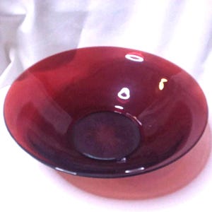 Anchor Hocking Royal Ruby Red Serving Bowl Glass 11 1/2 Inches VTG