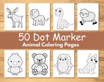 Animal Dot Marker Coloring Pages, Dab It Activity (Digital Download)