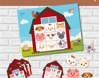 Farm Animal Pattern Matching Game, Toddler Busy Book, Preschool Learning Activity (PDF Download)
