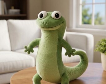 Green Lizard Plush Toy – Cute Reptile Stuffed Animal | Kawaii Plushie | Kids Gift Room Decor