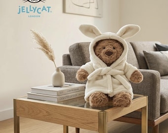 Jellycat Bartholomew Bear in Bathrobe – BNWT Plush Toy with Dust Bag, Adorable Birthday