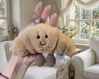 Jellycat Amuseables Croissant Plush Charm Bag Keychain Cute Collectible NWT