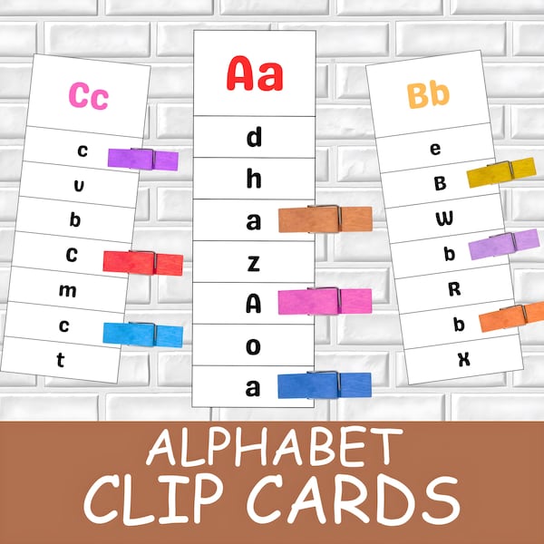 Alphabet Clip Card - Etsy UK