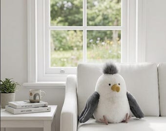 Chip Seagull Plush Toy – Soft Bird Stuffed Animal, Coastal Nursery Decor, 10 Inch