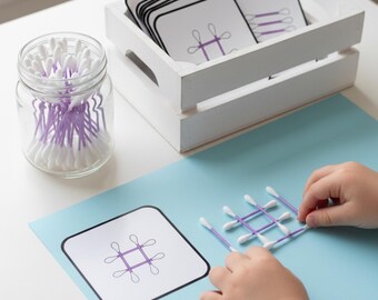 Q-Tip Fine Motor Activity, Shape Matching Cards (Digital Download)