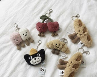 Plush Bag Charm, Kawaii Keychain Accessory, Soft Robe Design, Gift