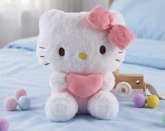 Sweet Hello Kitty Plush Holding Heart - Cute Mini Huggy Toy which one catches your eye