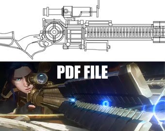 Caitlyn Hextech Rifle Blueprint | EVA Foam Weapon Pattern | Arcane ...