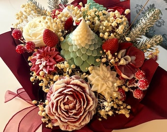 Julbukettljus och vaxsmält – Doftljus för högtiderna, festliga vaxkuber, handgjorda julklappar för hemmet