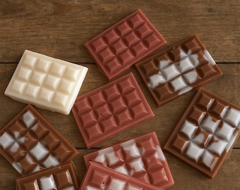 Mini chokladvaxsmält – Doftande vaxkuber, chokladdoft för hemmet, handgjort ljusvärmarvax, present till chokladälskare