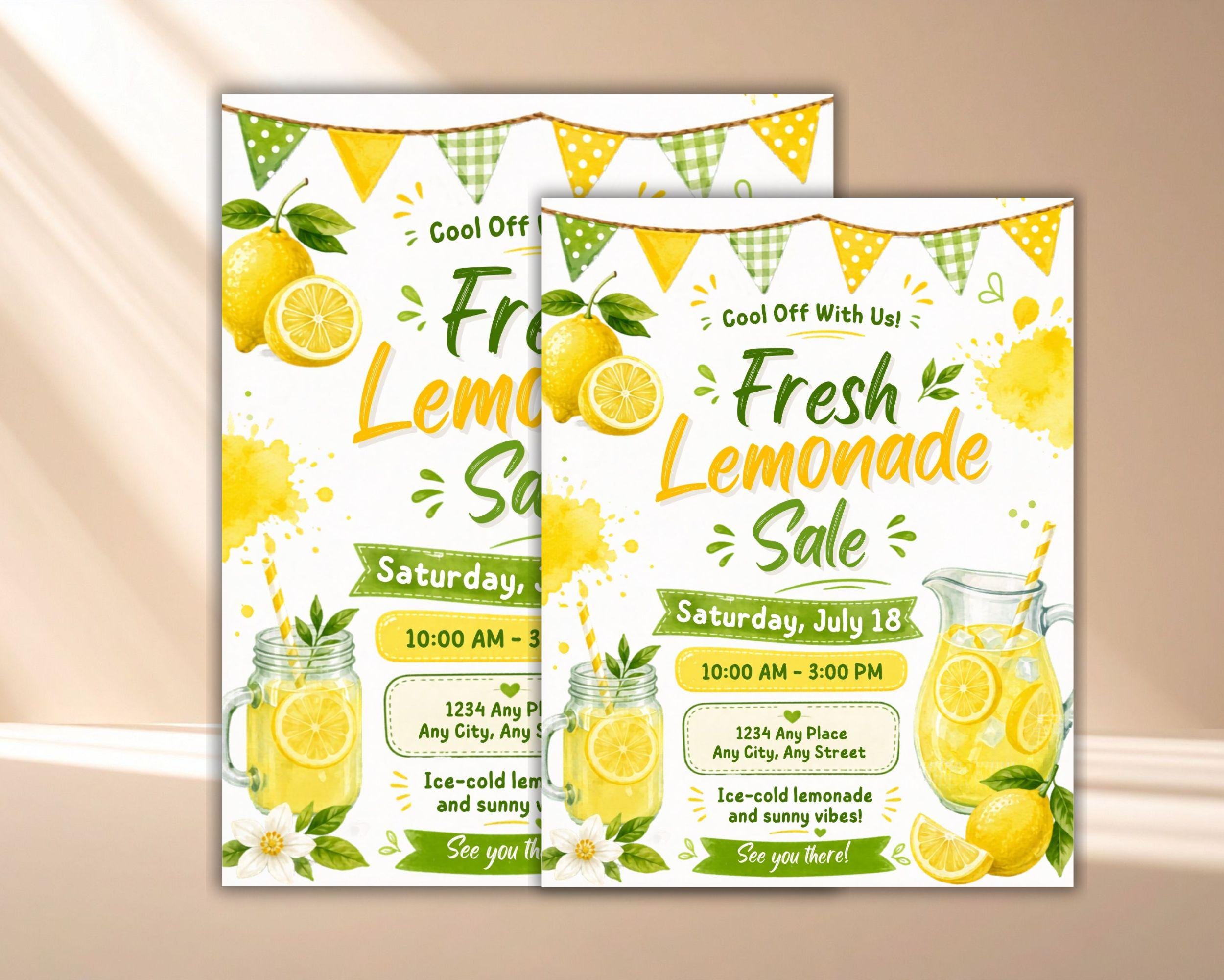 Editable Lemonade Stand Signage Template | Lemonade Stand Poster ...