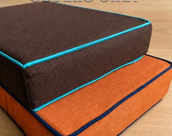 Kuddfodral i canvas, 3,5-15 cm tjocklek. Med dragkedja. Kantband. För dagbädd, bänk, fåtölj. (ENDAST ÖVERDRAG)