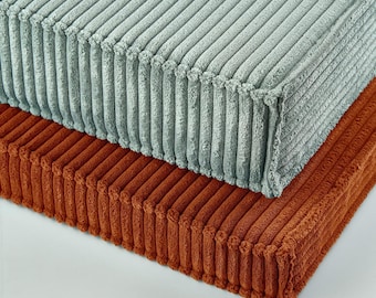 Capa de almofada personalizada em veludo cotelê. Para sofá-cama, cadeira, banco ou assento. Com zíper. Espessura de 2,5 a 15 cm (1 a 6 polegadas).