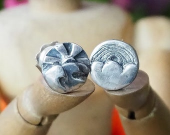 A gorgeous pair of tiny fine landscape stud earrings on sterling silver posts.