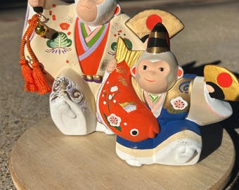 Vintage Yakushigama Monkey Figurines – Japanese Lucky Ceramic Duo