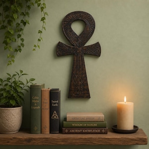 Hand Carved Celtic Ankh | Wooden Wall Hanging | Pagan Home Decor | Egyptian Symbol | Spiritual Gift