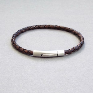 Mens Leather Bracelet, Braided Bracelet, Boyfriend Gift, Men's Leather Jewelry, Jewelry for Him image 5
