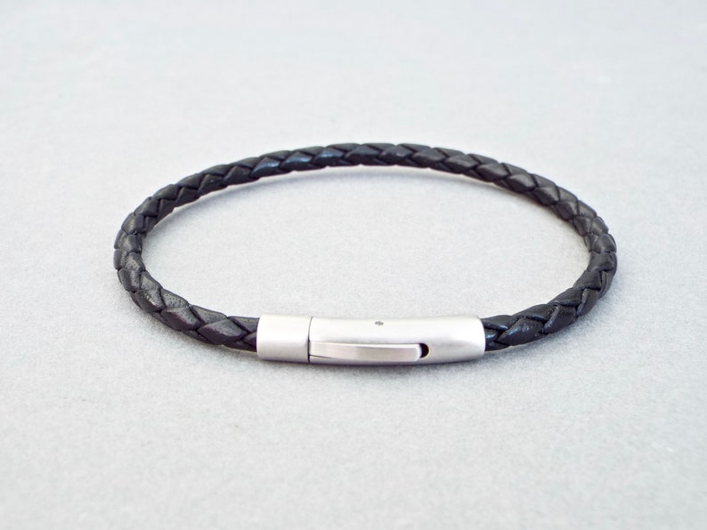 Mens Leather Bracelet, Braided Bracelet, Boyfriend Gift, Men's Leather Jewelry, Jewelry for Him image 8