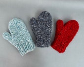 Chunky wool winter mittens for kids, Turquoise, Red, Black, Blue Mittens, Gift for Kids, Winter Fashion