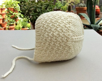 Newborn baby hat merino wool, Coming Home Outfit, Baby Bonnet, Photo Prop