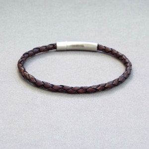 Mens Leather Bracelet, Braided Bracelet, Boyfriend Gift, Men's Leather Jewelry, Jewelry for Him image 6