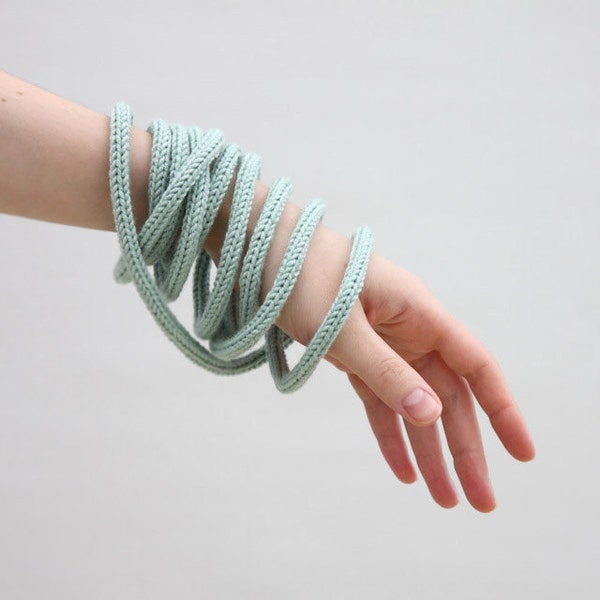 Light green knit necklace or bracelet