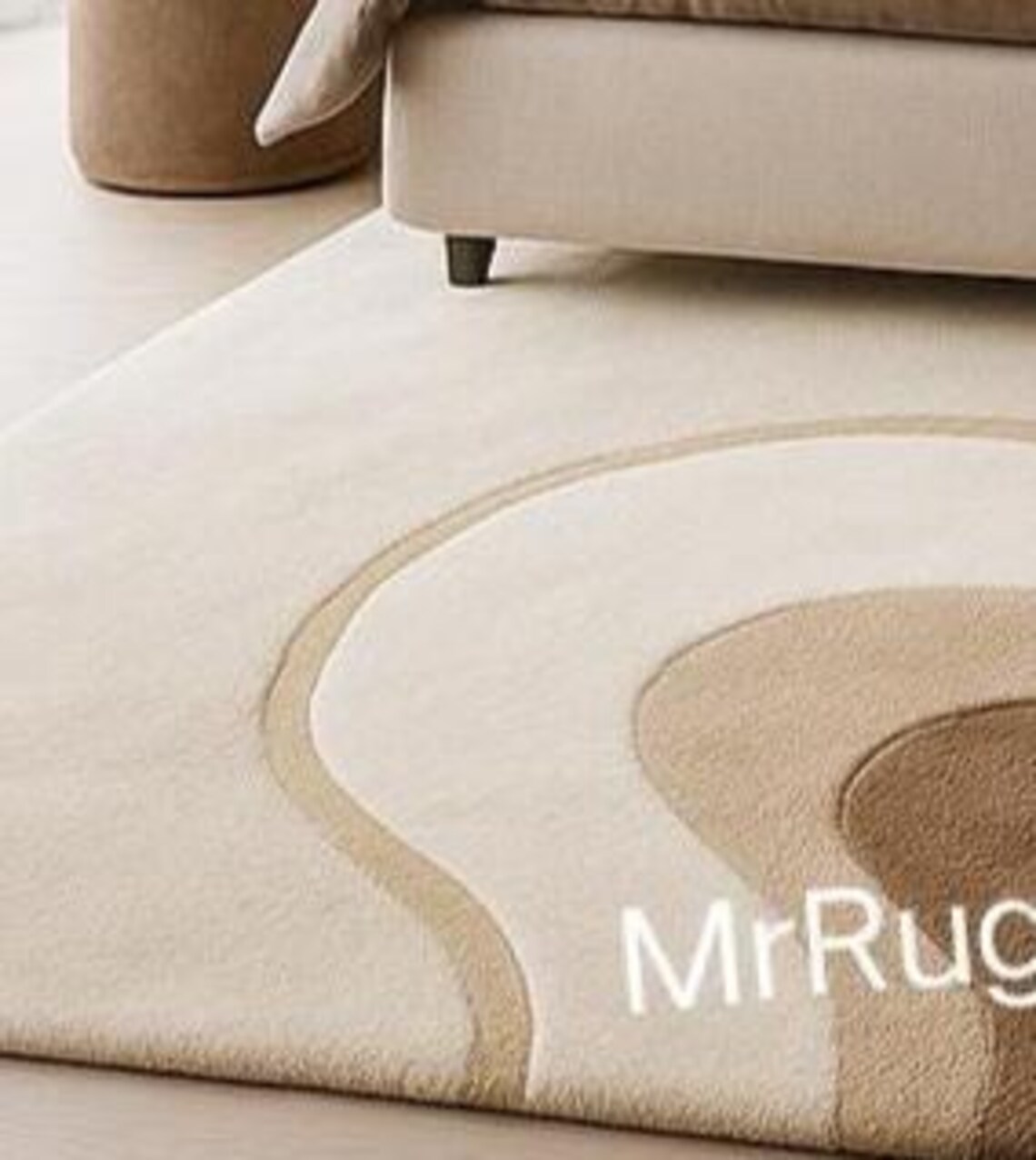 Luxury Neutral Abstract Tufted Area Rug | Modern Beige Brown Bedroom ...