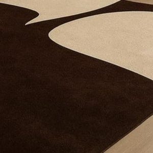 Modern Botanical Area Rug – Brown & Cream Leaf Design image 6