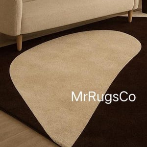 Modern Botanical Area Rug – Brown & Cream Leaf Design image 7
