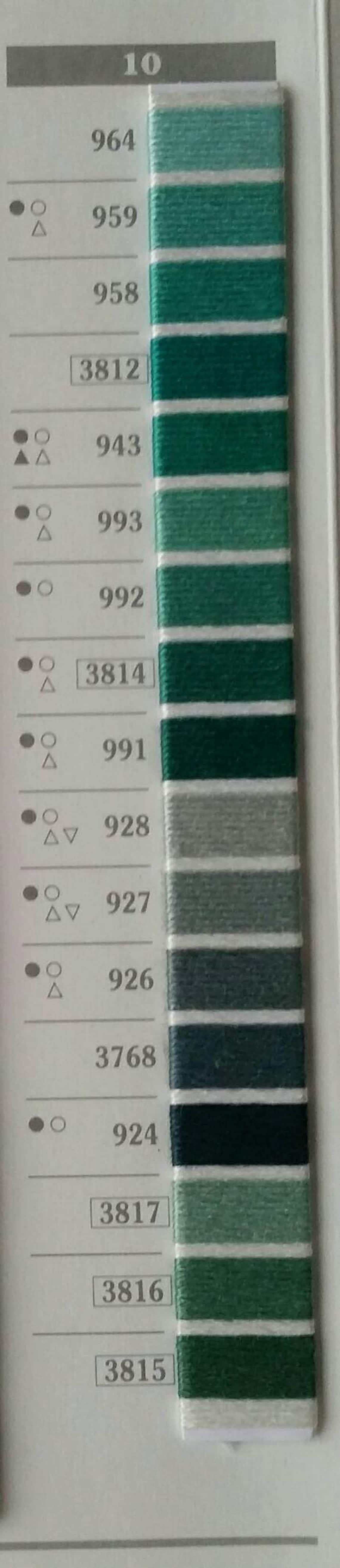 DMC Embroidery Floss Shades of Green DMC Cotton Embroidery Etsy Canada