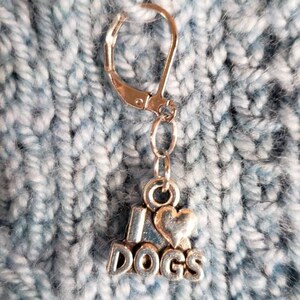 Marqueur de point I Love Dogs Progress Keeper avec breloques en métal