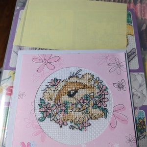 Carte de voeux/Carte Guérison/Carte d'anniversaire/Carte vierge/Carte point de croix/Carte Avec amour/Carte d'anniversaire/Carte faite main/Carte vous manquez