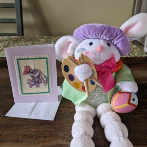 Carte de Pâques/Carte d'anniversaire/Carte Guérison/Carte d'anniversaire/Carte vierge/Carte point de croix/Carte Avec amour/Carte lapin