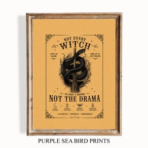Halloween Typography Snake Witchy Print, Dark Wall Art, Vintage Poster, Printed and Shipped, 2005