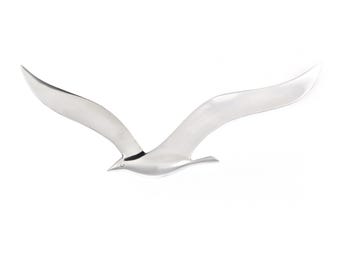 Handgefertigte Aluminium Metall Wanddekoration - Fliegende Möwe - Groß, 35 cm