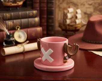 Chopper Geweih Tasse | Pinke einteilige Tasse | Anime Fan Geschenk