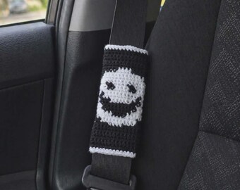 Smiley Face Seatbelt Cover Crochet Pattern - Digital Download PDF with Chart | Worsted Yarn Project